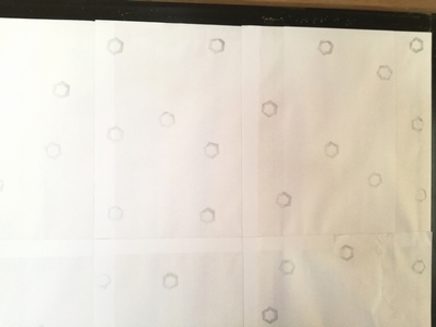 ふすまに消しゴムスタンプで模様